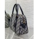 Replica Dior D-Vibe Bowling Large Bag Blue Oblique Jacquard