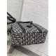 Replica Dior D-Vibe Bowling Large Bag Blue Oblique Jacquard