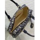 Replica Dior D-Vibe Bowling Large Bag Blue Oblique Jacquard