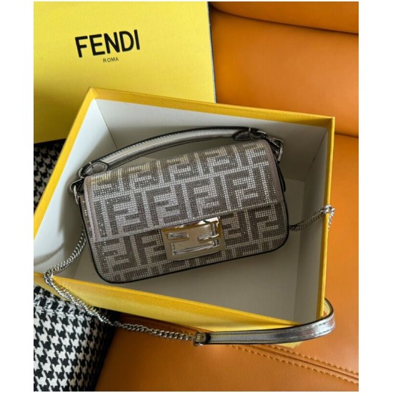 Replica Fendi Baguette Mini Bag 8BS017 Silver Replica Fendi Baguette Mini Bag 8BS017 Silver