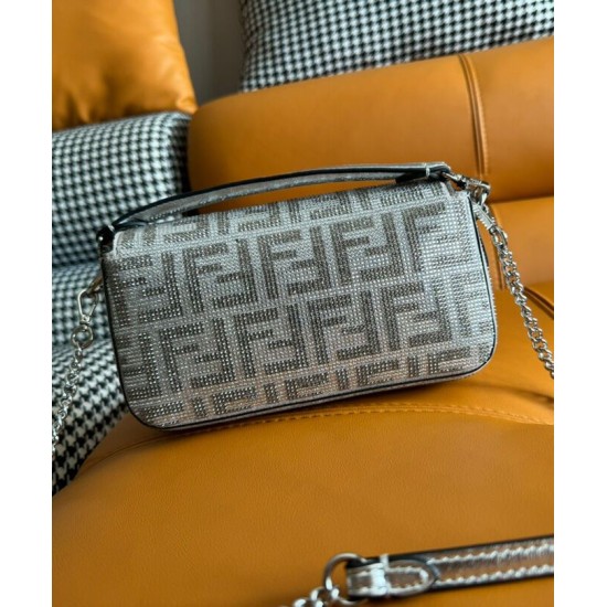 Replica Fendi Baguette Mini Bag 8BS017 Silver Replica Fendi Baguette Mini Bag 8BS017 Silver