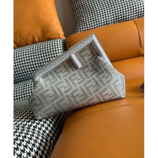 Fake Fendi First Small Bag 8BP129 Silver Replica