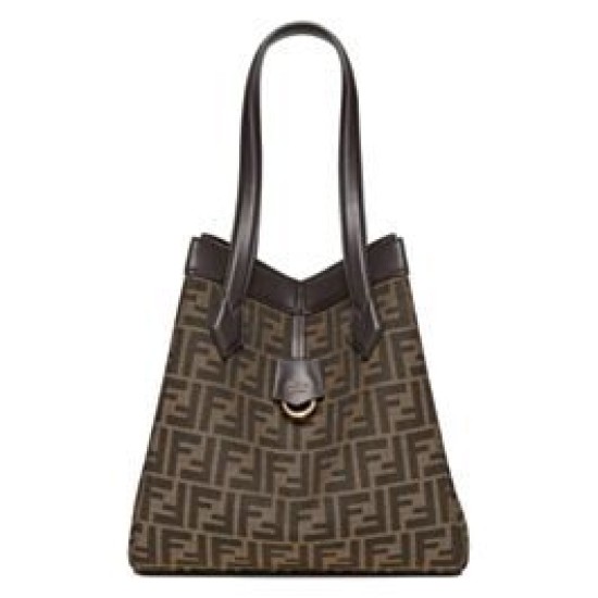 Fake Fendi Origami Medium Bag 8BH414 Dark Coffee Replica
