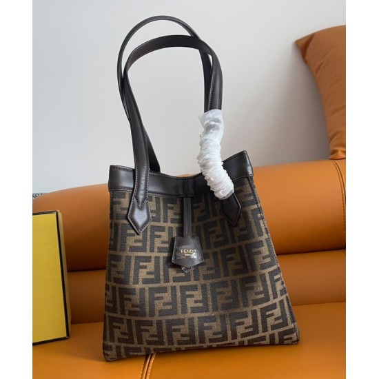 Fake Fendi Origami Medium Bag 8BH414 Dark Coffee Replica