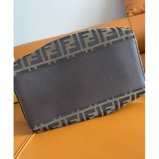 Fake Fendi Origami Medium Bag 8BH414 Dark Coffee Replica