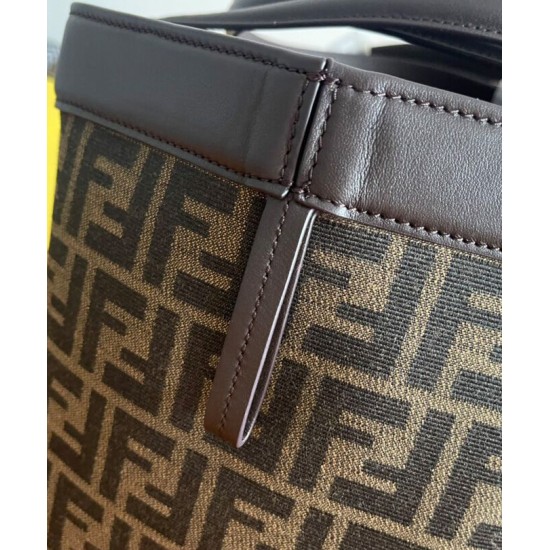 Fake Fendi Origami Medium Bag 8BH414 Dark Coffee Replica