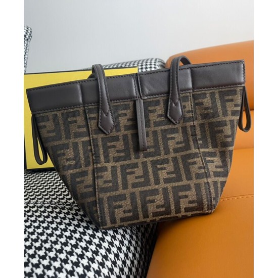Fake Fendi Origami Mini 8BS083 Dark Coffee Replica