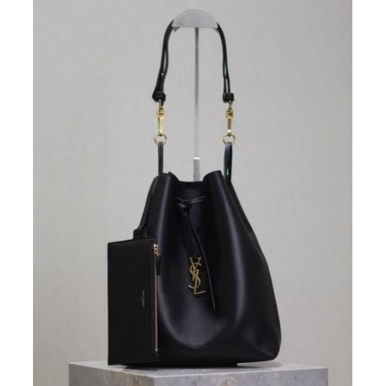 Replica YSL Saint Laurent Paris Vii Pochon In Lambskin Black
