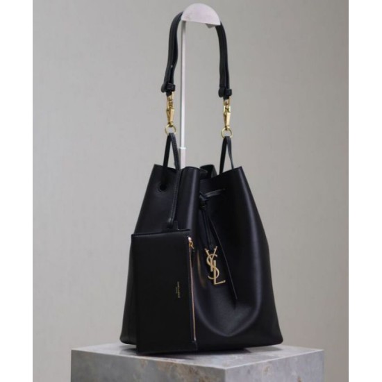 Replica YSL Saint Laurent Paris Vii Pochon In Lambskin Black