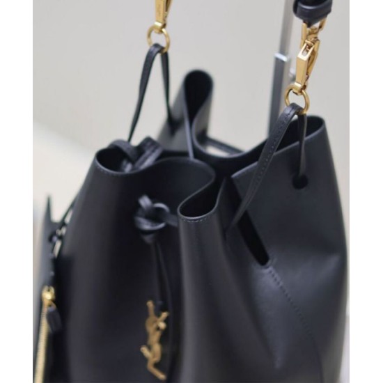Replica YSL Saint Laurent Paris Vii Pochon In Lambskin Black