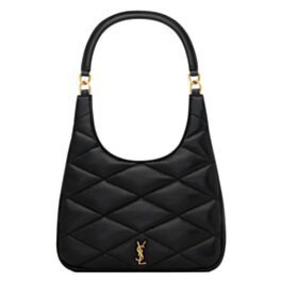 Fake YSL Saint Laurent Sade Hobo In Lambskin Black Replica