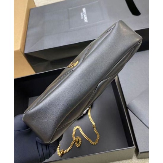 Fake YSL Saint Laurent Sade Hobo In Lambskin Black Replica