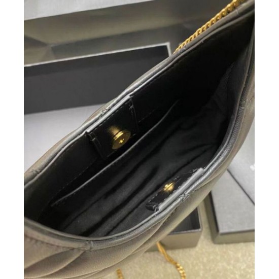 Fake YSL Saint Laurent Sade Hobo In Lambskin Black Replica