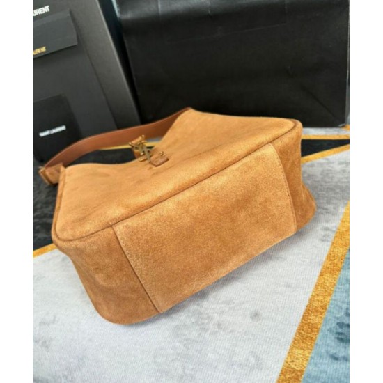 Fake YSL Saint Laurent Le 5 A 7 Supple Small In Suede Coffee Replica Fake YSL Saint Laurent Le 5 A 7 Supple Small In Suede Coffee Replica