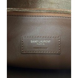 Fake YSL Saint Laurent Le 5 A 7 Supple Small In Suede Coffee Replica