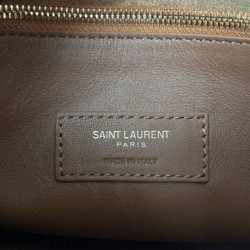 Fake YSL Saint Laurent Le 5 A 7 Supple Small In Suede Coffee Replica
