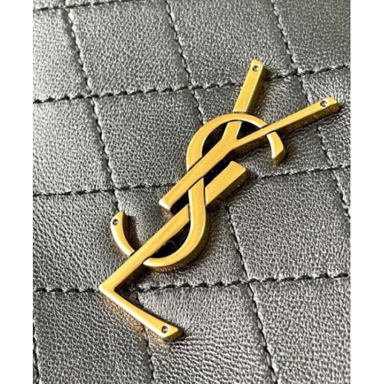 Replica YSL Saint Laurent Lyia Duffle In Quilted Lambskin Black