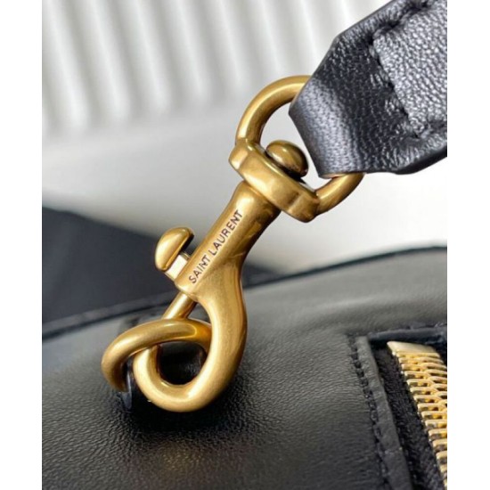 Replica YSL Saint Laurent Lyia Duffle In Quilted Lambskin Black