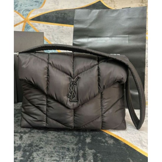 Replica YSL Saint Laurent Puffer Messenger Bag In Econyl Regenerated Nylon Black