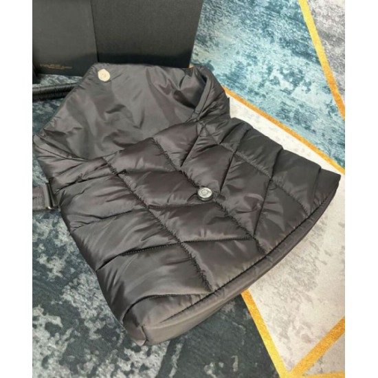 Replica YSL Saint Laurent Puffer Messenger Bag In Econyl Regenerated Nylon Black