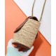 Replica YSL Saint Laurent Mini Manon In Raffia And Aged Vegetable-Tanned Leather Coffee