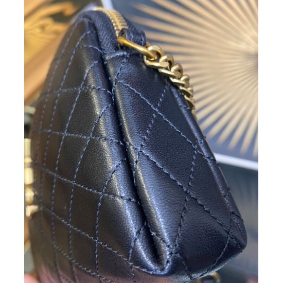 Replica YSL Saint Laurent Gaby Zipped Pouch In Quilted Lambskin Black