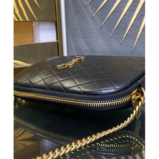Replica YSL Saint Laurent Gaby Zipped Pouch In Quilted Lambskin Black