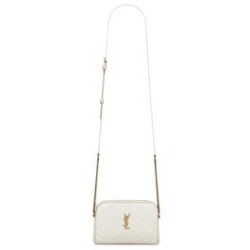 Replica YSL Saint Laurent Gaby Zipped Pouch In Quilted Lambskin Cream