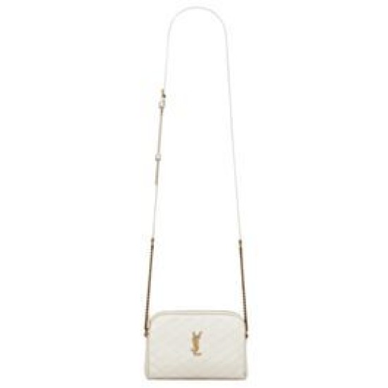Replica YSL Saint Laurent Gaby Zipped Pouch In Quilted Lambskin Cream