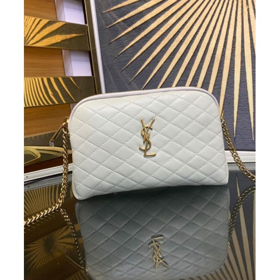 Replica YSL Saint Laurent Gaby Zipped Pouch In Quilted Lambskin Cream