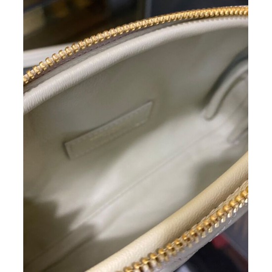 Replica YSL Saint Laurent Gaby Zipped Pouch In Quilted Lambskin Cream