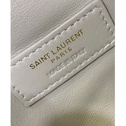 Replica YSL Saint Laurent Gaby Zipped Pouch In Quilted Lambskin Cream