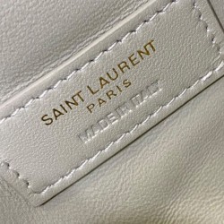 Replica YSL Saint Laurent Gaby Zipped Pouch In Quilted Lambskin Cream