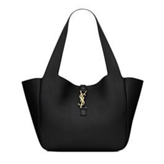 Fake YSL Saint Laurent Bea Tote In Grained Leather Black Replica
