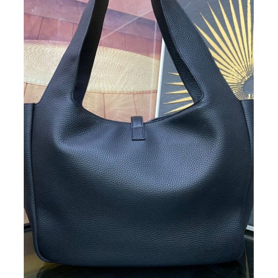 Fake YSL Saint Laurent Bea Tote In Grained Leather Black Replica