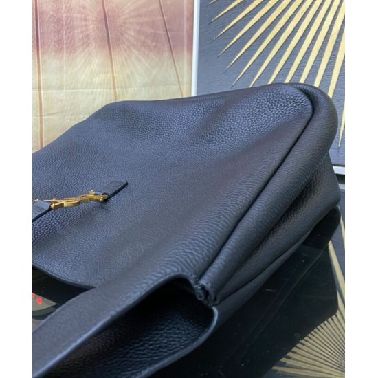 Fake YSL Saint Laurent Bea Tote In Grained Leather Black Replica
