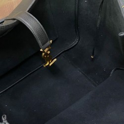 Fake YSL Saint Laurent Bea Tote In Grained Leather Black Replica Fake YSL Saint Laurent Bea Tote In Grained Leather Black Replica