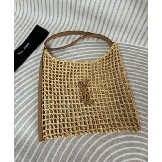 Fake YSL Saint Laurent Oxalis Bag In Raffia Macrame Apricot Replica Fake YSL Saint Laurent Oxalis Bag In Raffia Macrame Apricot Replica