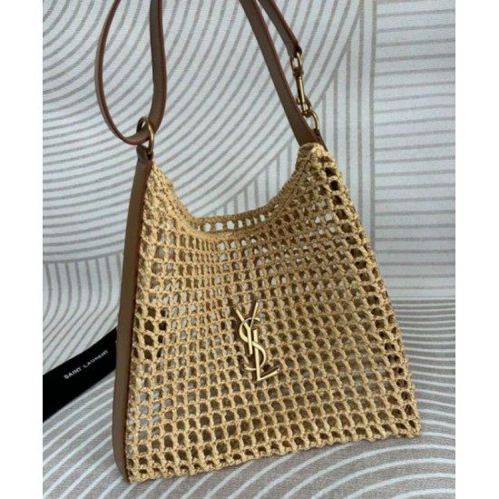 Fake YSL Saint Laurent Oxalis Bag In Raffia Macrame Apricot Replica Fake YSL Saint Laurent Oxalis Bag In Raffia Macrame Apricot Replica