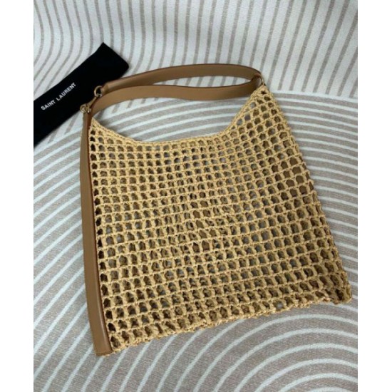 Fake YSL Saint Laurent Oxalis Bag In Raffia Macrame Apricot Replica Fake YSL Saint Laurent Oxalis Bag In Raffia Macrame Apricot Replica