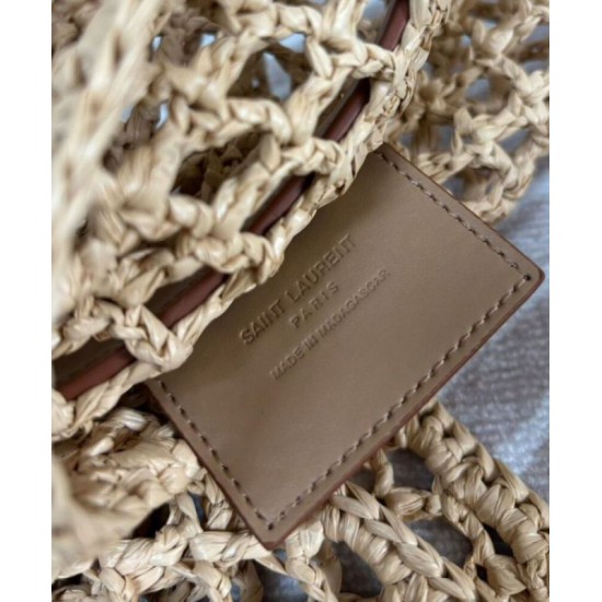Fake YSL Saint Laurent Oxalis Bag In Raffia Macrame Apricot Replica Fake YSL Saint Laurent Oxalis Bag In Raffia Macrame Apricot Replica