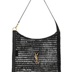 Fake YSL Saint Laurent Oxalis Bag In Raffia Macrame Black Replica