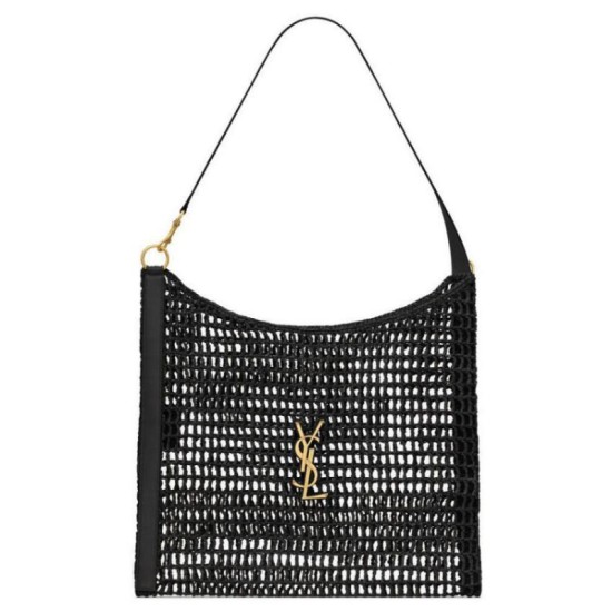 Fake YSL Saint Laurent Oxalis Bag In Raffia Macrame Black Replica