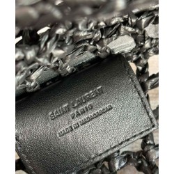 Replica YSL Saint Laurent Oxalis Bag In Raffia Macrame Black Fake YSL Saint Laurent Oxalis Bag In Raffia Macrame Black Replica