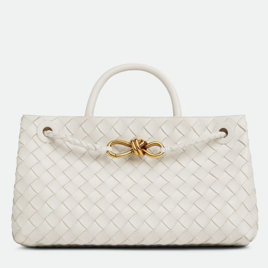 Fake Bottega Veneta Andiamo Small East/West Bag White Intrecciato Lambskin Replica Fake Bottega Veneta Andiamo Small East/West Bag White Intrecciato Lambskin Replica