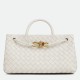Fake Bottega Veneta Andiamo Small East/West Bag White Intrecciato Lambskin Replica Fake Bottega Veneta Andiamo Small East/West Bag White Intrecciato Lambskin Replica