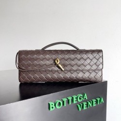 Replica Bottega Veneta Andiamo Clutch with Handle Fondant Intrecciato Lambskin