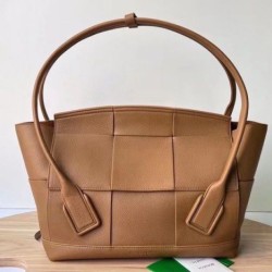 Fake Bottega Veneta Arco Medium Bag Caramel Grained  Replica