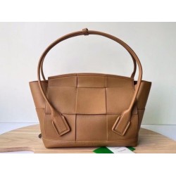 Fake Bottega Veneta Arco Medium Bag Caramel Grained  Replica