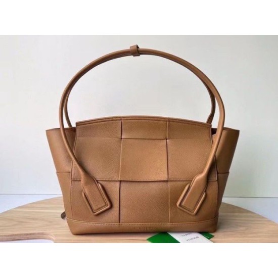 Fake Bottega Veneta Arco Medium Bag Caramel Grained  Replica